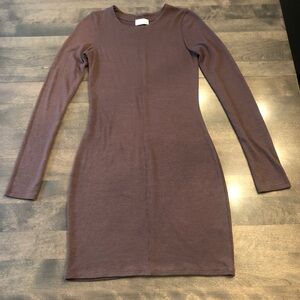 Wilfred Free Elegant Brown Long Sleeve Dress